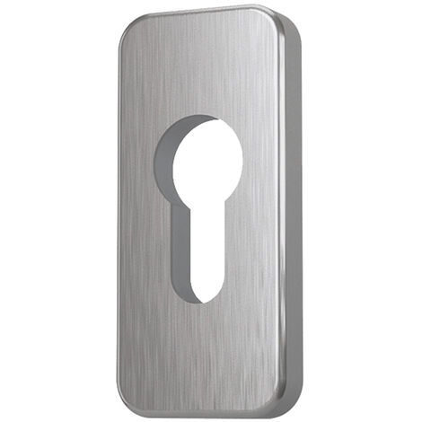 Kintech – Rosace de sécurité rectangulaire 9mm – Finition inox – Dimensions 33 x 74 x 9 mm – Pour cylindres européens