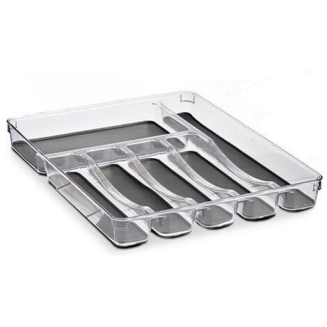 Kinvara Organisateur de tiroirs gris transparent six compartiments