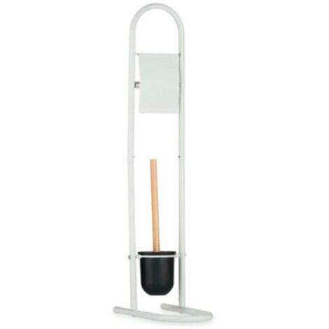 KINVARA portarrollos escobilla metal blanco bambu , Portarrollos con Escobilla Metal Blanco Bambú BériloEl Portarrollo Escobilla Metal Bambú Blanco combina funcionalidad, elega