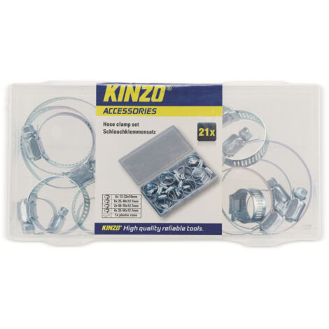 KINZO Schlauchklemmen-Set, 21-teilig