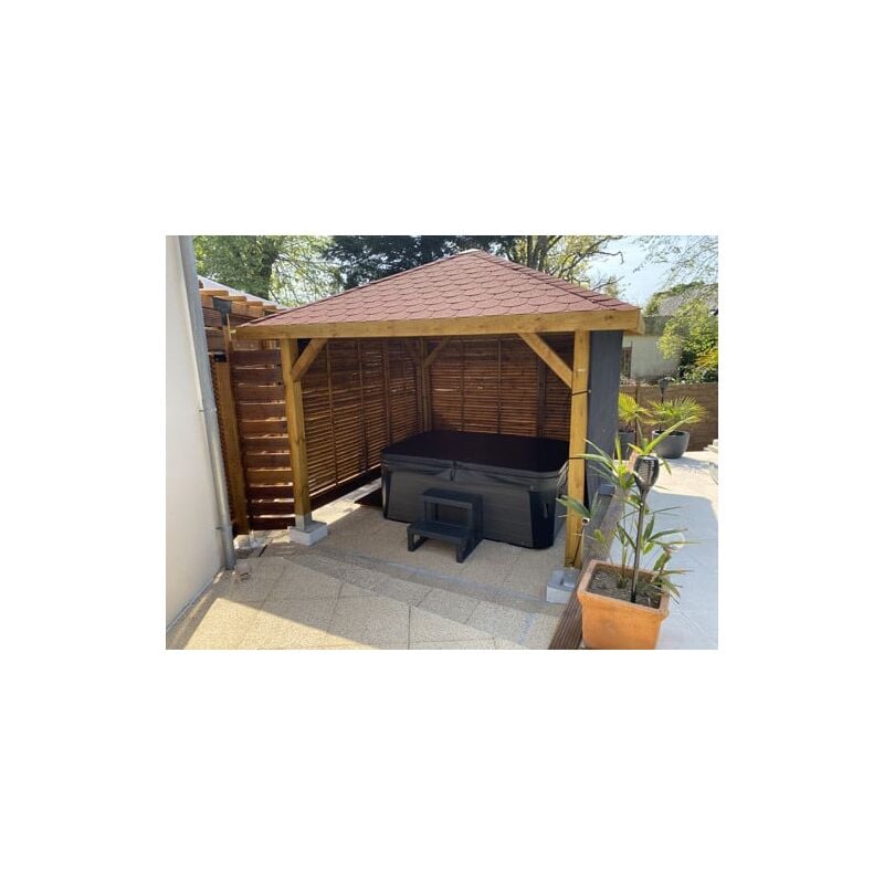 Kiosque de jardin 12,04 m², Toiture Shingle vert, Ancrage Aucun