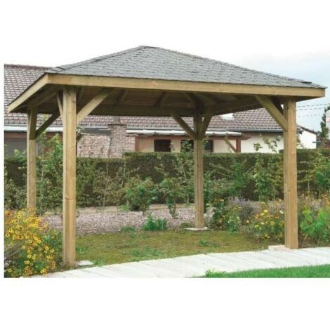 Kiosque de jardin 19,1 m², Toiture Shingle gris, Ancrage Aucun