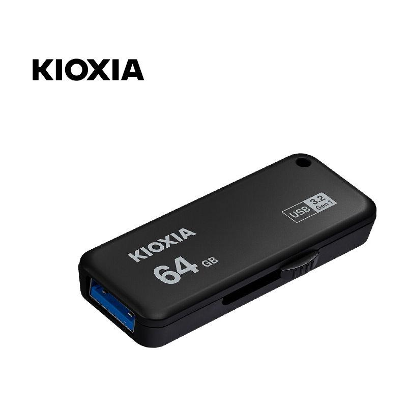 

U365 64GB U Disk USB3.2 Interfaz de alta velocidad telescopica portatil Mini unidad flash USB para PC / Laptop, Negro, 64 GB - Kioxia