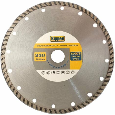 Disco diamantato 230 mm turbo smerigliatrice Corona continua marmo cemento  Ingco