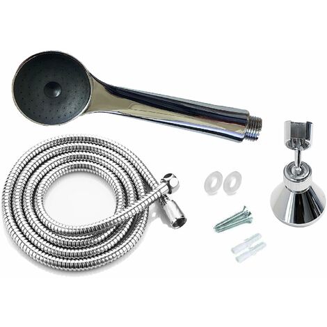 Kippen 5209 Kit Amalfi Composto da: Soffione in ABS, Flessibile Doccia e Supporto in Plastica per Attacco a Parete