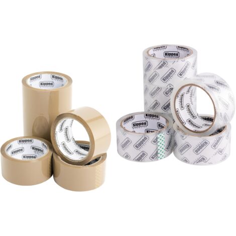 Nastro Adesivo Imballaggio Trasparente Kippen - Confezione Da 6 Rotoli 50mm X 66mt Per Spedizioni