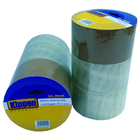 KIPPEN 9004K - Nastro da Imballaggio Ultra Resistente, Confezione da 3 Rotoli 48mmX40Mt