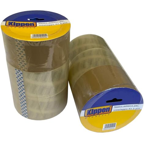 Kippen 9004KX - 2 Confezioni da 3 Rotoli di Nastro da Imballaggio Ultra Resistente. Dimensioni: 48mmX40Mt