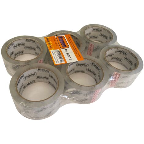 Kippen 9004T2 - Confezione da 6 Rotoli di Nastro Adesivo per Imballaggio. Colore Trasparente. Misure: 66mt x 50mm.