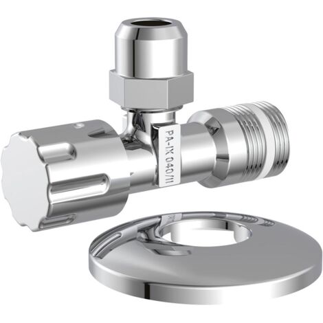 KIRCHHOFF Eckventil, 1/2"AG x x 3/8"AG x 10 mmQ, mit Schubrosette selbstdichtend