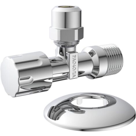 KIRCHHOFF Eckventil, 3/8"AG x 3/8"AG x 10 mmQ, mit Schubrosette