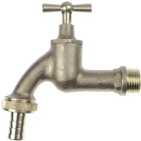 KIRCHHOFF MS Auslaufventil Knebelgriff,blank matt, 1/2AG x 3/4AG x 1/2T