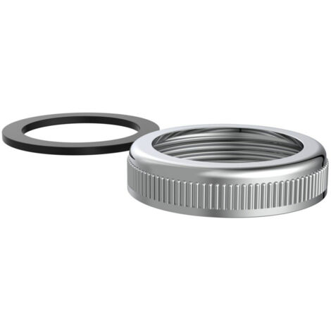 KIRCHHOFF Rändelmutter, Chrom, 1 1/4", mit Dichtung