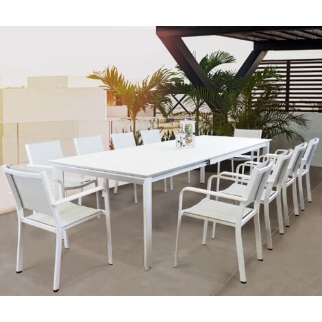 KIRK - tavolo da giardino in alluminio allungabile 200/300 x 110 cm