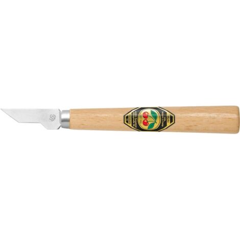Kirschen Kerbschnitzmesser mit Holzheft mit schmaler, schräger Schneide