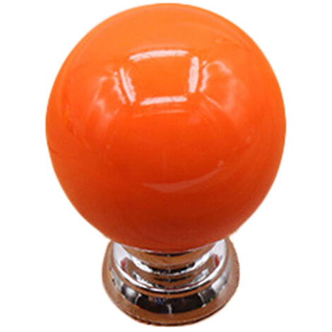 Kirschförmiger Schubladen-/Tür-/Schrankgriff, Material: Keramik + Zink, Abmessungen: 37x27x27mm, Farbe: Orange, Menge: 1.