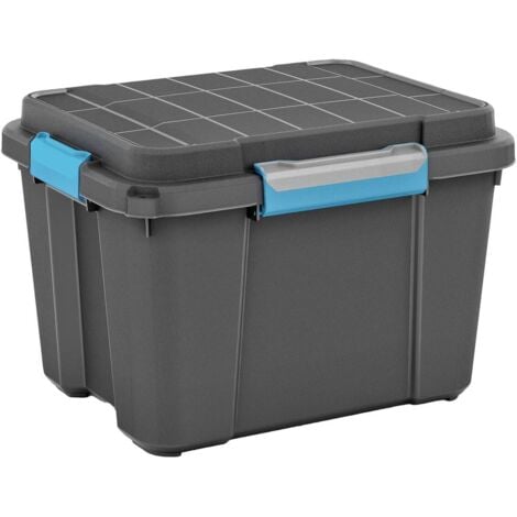 KIS 237440 Boîte de rangement Scubba empilable (l x H x P) 495 x 340 x 390 mm gris-bleu, noir 1 pc(s)