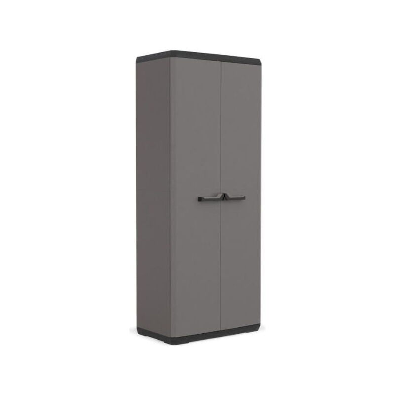 Armoire de rangement utilitaire Più - keter - 3 tablettes réglables - Gris anthracite et noir
