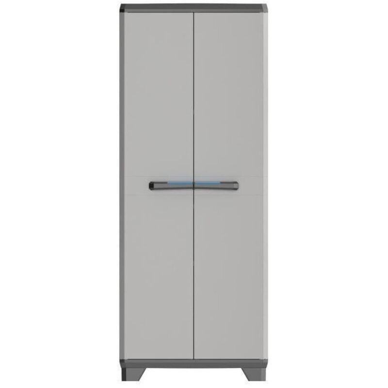 9724000 0616 02 linear armoire haute plastique gris clair/noir 68 x 39 x 173 cm - KIS