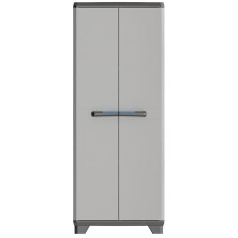 KIS Armoire de rangement haute Linear - 68 x 39 x 173 cm - Noir et gris