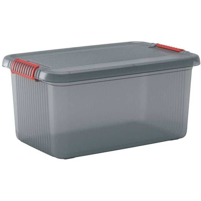 KIS - 237047 Boîte de rangement k Latch empilable (l x h x p) 590 x 280 x 390 mm gris fumé, translucide 1 pc(s)