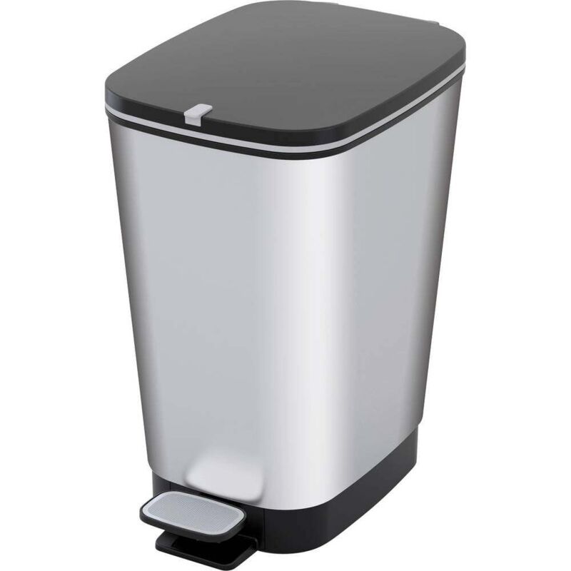 Kis Chic Poubelle Plastique Argent 25 L 26,5 x 40,5 x 45 cm