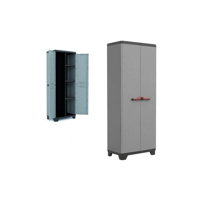 Armadio Keter Stilo portascope in resina per esterno grigio 68x39xh173 Cm