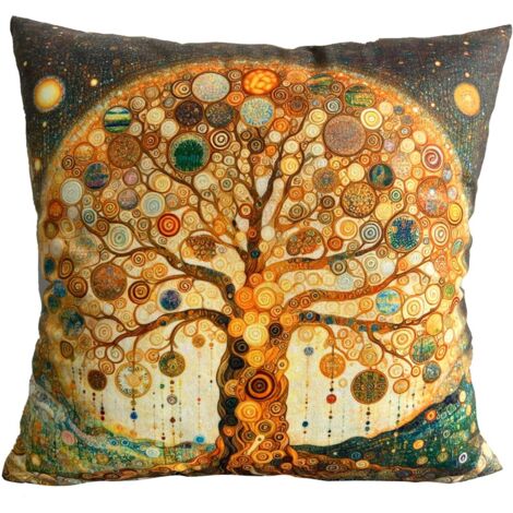 Kissen „Baum des Lebens“ 45 x 45 cm, Bohemian-Dekoration, Baumwollkissen für Sofa, originelles Geschenk und Wohnaccessoire