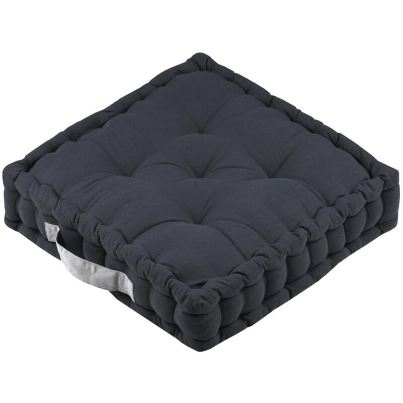 Kissen Duo Stoff Anthrazit/maus 45x45x10cm - Stoff