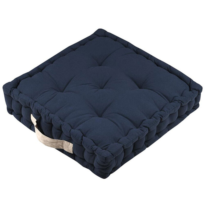 Kissen Duo Stoff Marine/leinen 45x45x10cm - Stoff