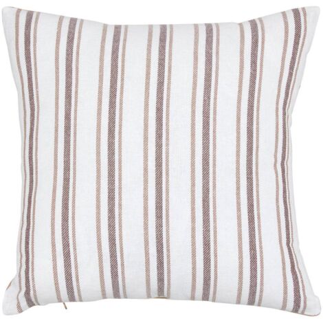 Kissen Groove 40x40cm gestreift beige Leinen - Atmosphera créateur d'intérieur