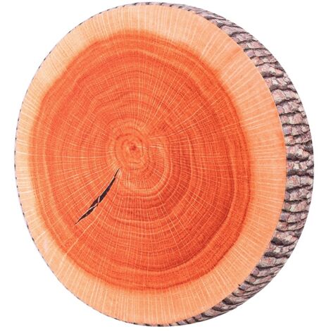 [Kissen] Original rundes Sitzkissen aus Holz, [40x7cm], [Plüsch], [Baumwolle], [1 Stück], [grüner Baumstamm], realistisches 3D-Design, leicht und tragbar, ideal für Schlafzimmer/Camping