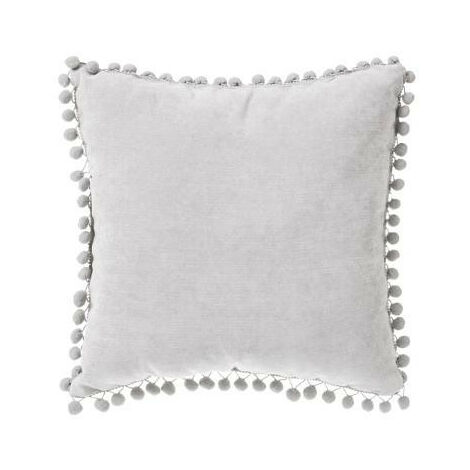 Kissen Pompons 40 x 40 cm Atmosphera - Hellgrau