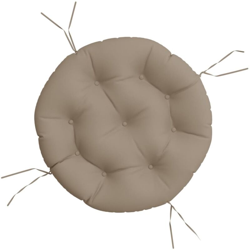 Kissen Rund Taupe Ø 60 X 11 Cm Oxford-gewebe Vidaxl