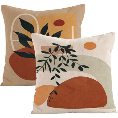 Kissenbezüge im Bohème-Stil, 45 x 45 cm (2er-Set), geometrisches Sonnenmuster, dekorative Kissenbezüge im Bohème-Stil