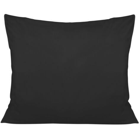 Kissenbezug aus schwarzem Baumwollsatin 04000966/50x60.