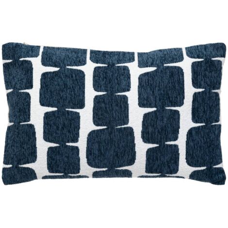 Kissenbezug Jeni Chenille Ägäisch Blau 50x30cm - Atmosphera créateur d'intérieur