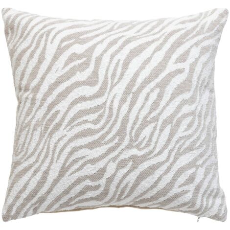 Kissenbezug Jeni Chenille Beige Leinen 40x40cm - Atmosphera créateur d'intérieur