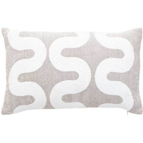 Kissenbezug Jeni Chenille Beige Leinen 50x30cm - Atmosphera créateur d'intérieur