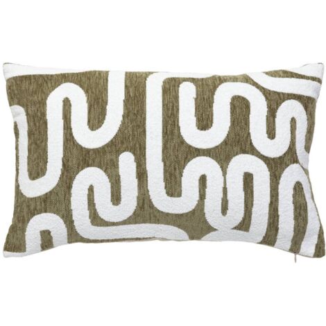 Kissenbezug Jeni Chenille Khakigrün 50x30cm - Atmosphera créateur d'intérieur