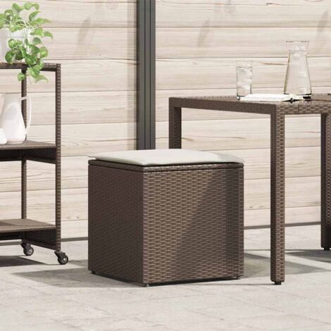 Kissenbox mit Speicher Braun 50 x 50 x 50 cm Poly-Rattan vidaXL