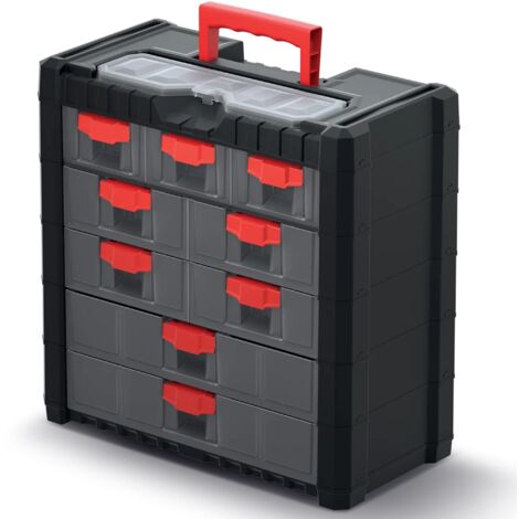 KISTENBERG BOÎTE PORTE-BOÎTE MULTITICASE - poignée plastique ergonomique - 9 compartiments.