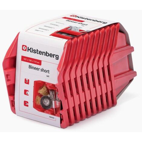 Kistenberg kuwety 20 bineer short 10szt. czerwone 187x158x114mm