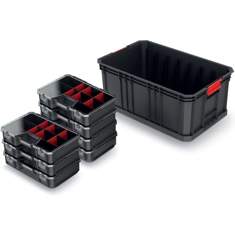 Kistenberg - cesta de herramientas modular Negro y rojo