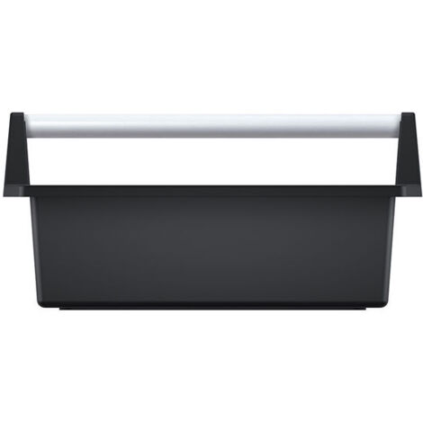 Kistenberg Portaherramientas con mango ergonómico de aluminio anodizado, color negro, 496 x 296 x 231 mm