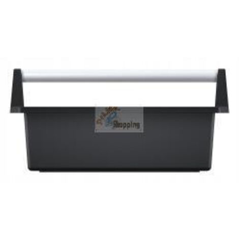 Kistenberg Portautensili con impugnatura ergonomica in alluminio anodizzato, colore nero, 496 x 296 x 231 mm