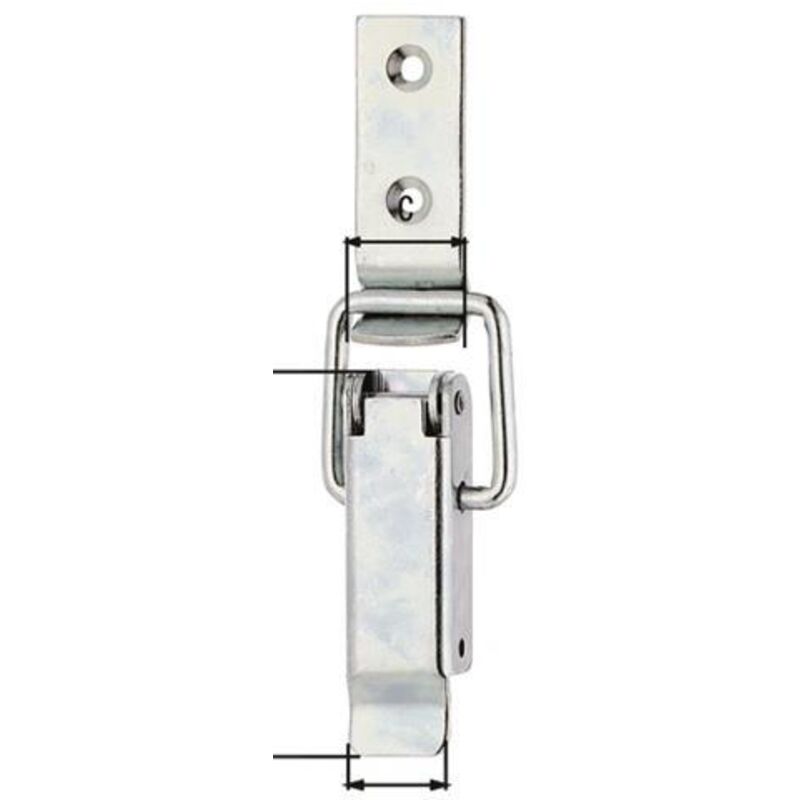 Kistenverschluss Höhe 61 mm Breite 22 mm Stahl galv. verz. dickschichtpassiviert für Vorhangschlösser mit max Ø7 mm