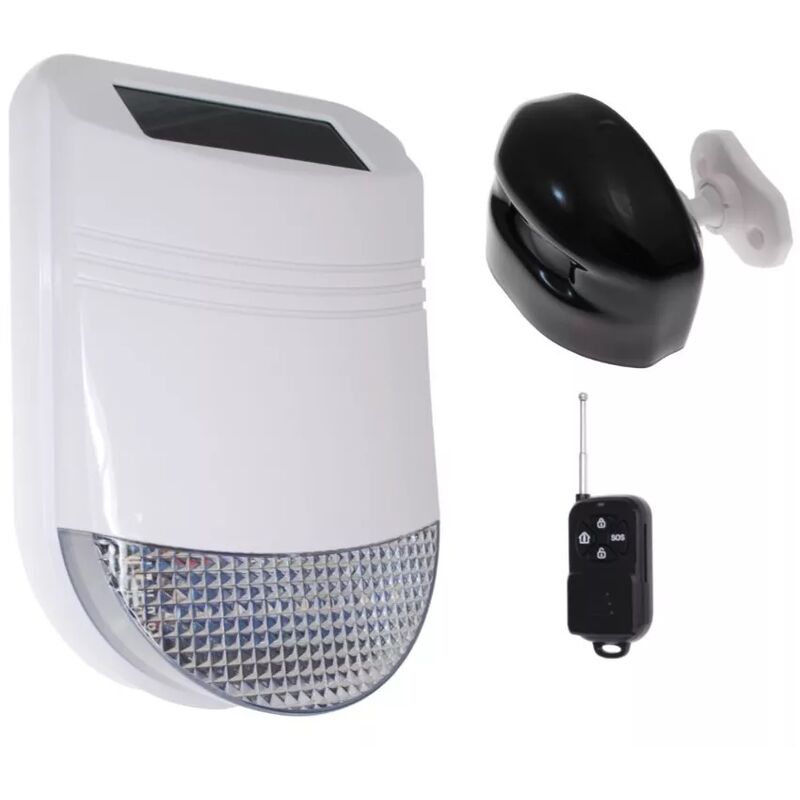 Alarme sans-fil autonome 100% extérieure sirène solaire 105dB IP66 flash avec détecteur mouvement (gamme HY)