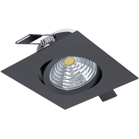 Kit 1 Faretto da Incasso Orientabile Saliceto Led Integrato, 4000K Quadrato Nero Eglo