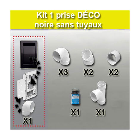 Kit 1 prise Déco sans tuyau - couleur au choix - noir